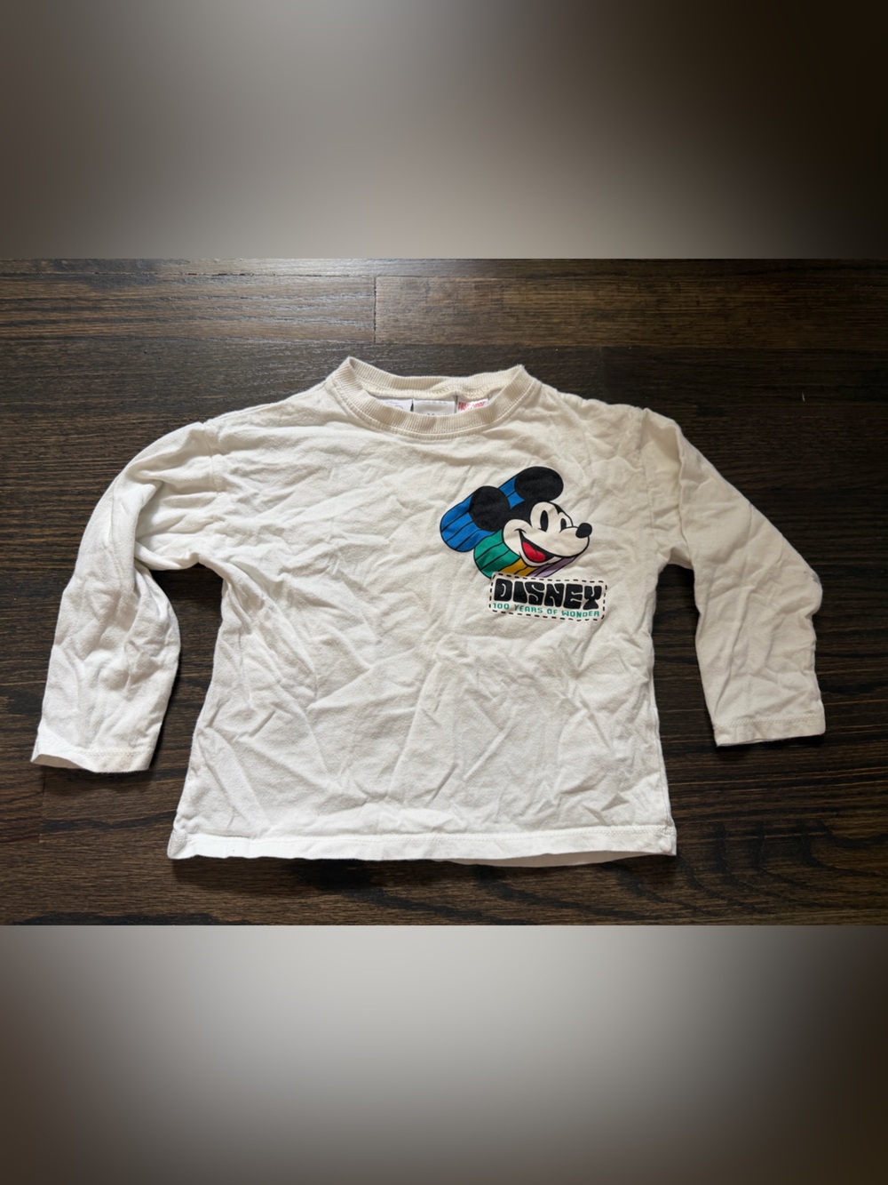 Zara 100 Disney Mickey Mouse 100 Yrs of Magic Long Sleeve Shirt Toddler Sz 2-3T